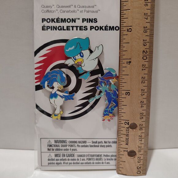 Pokemon TCG Quaxly Quaxwell & Quaquaval Enamel Pins Set Official Nintendo Badges - Picture 3 of 6